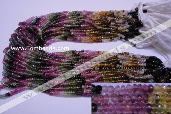 CTO302 15.5 inches 2*3mm faceted rondelle tourmaline beads