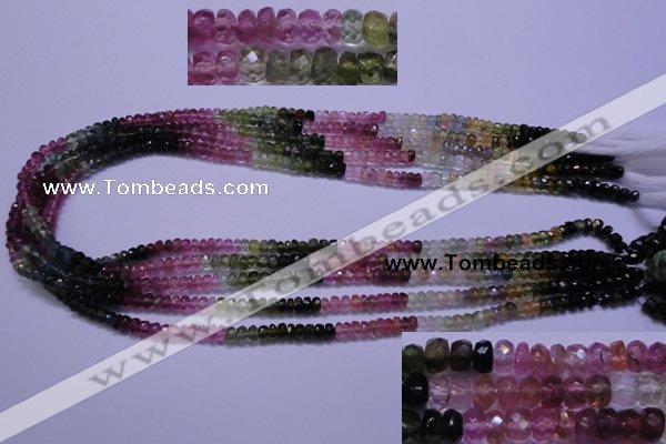 CTO303 15.5 inches 2.5*4mm faceted rondelle tourmaline beads