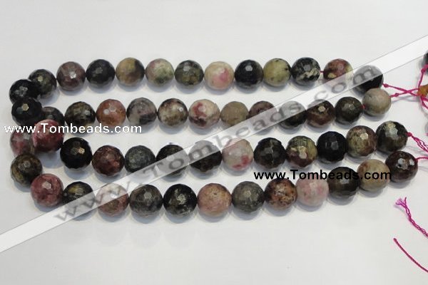 CTO32 15.5 inches 16mm faceted round natural tourmaline beads