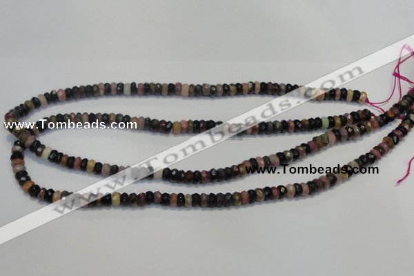 CTO34 15.5 inches 4*6mm faceted rondelle natural tourmaline beads