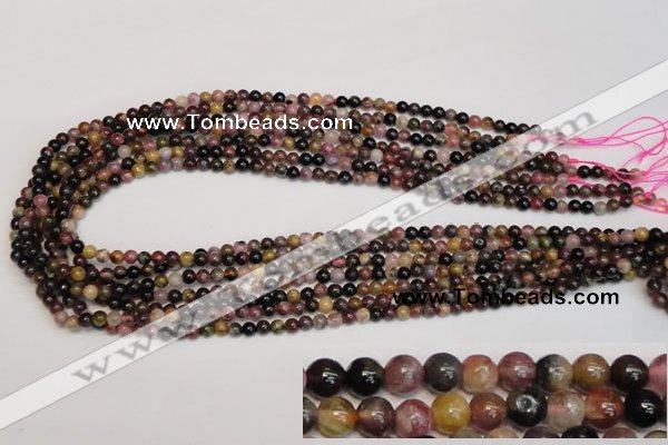 CTO355 15.5 inches 4mm round natural tourmaline gemstone beads