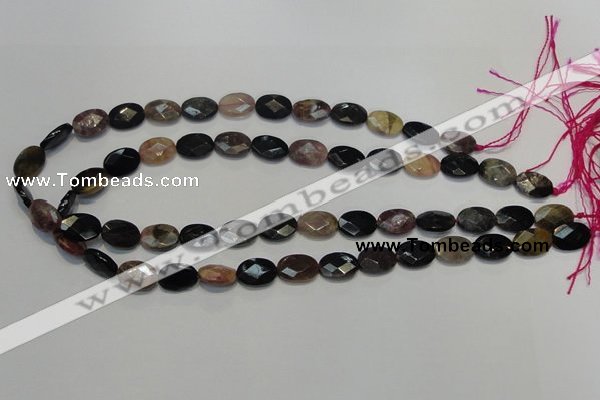 CTO36 15.5 inches 10*14mm faceted oval natural tourmaline beads