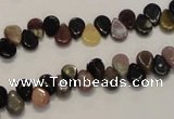 CTO37 15.5 inches 5*8mm flat teardrop natural tourmaline beads