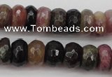 CTO377 15.5 inches 5*8mm faceted rondelle natural tourmaline beads