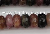 CTO378 15.5 inches 6*10mm faceted rondelle natural tourmaline beads