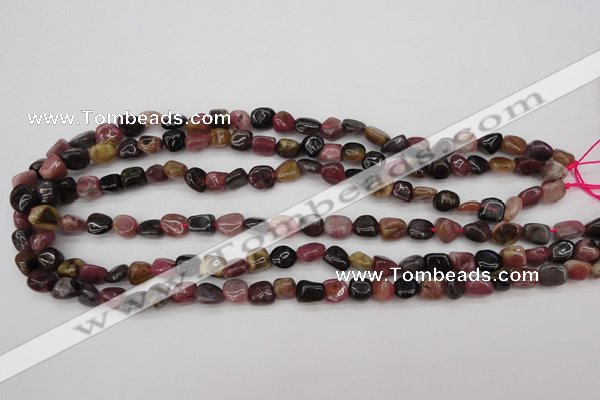 CTO381 15.5 inches 7*9mm natural tourmaline nuggets beads