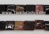 CTO387 15.5 inches 10*10mm square natural tourmaline beads wholesale