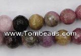 CTO45 15.5 inches 8mm faceted round natural tourmaline beads