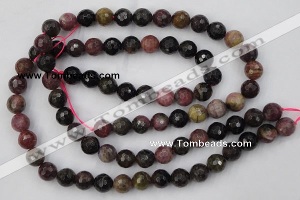 CTO46 15.5 inches 10mm faceted round natural tourmaline beads