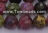 CTO638 15.5 inches 12mm faceted round tourmaline gemstone beads