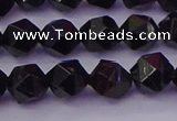 CTO645 15.5 inches 6mm faceted nuggets black tourmaline beads