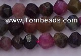 CTO650 15.5 inches 6mm faceted nuggets tourmaline gemstone beads