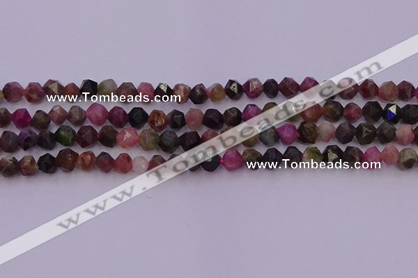 CTO650 15.5 inches 6mm faceted nuggets tourmaline gemstone beads