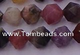 CTO651 15.5 inches 8mm faceted nuggets tourmaline gemstone beads