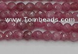 CTO656 15.5 inches 4mm faceted round Chinese tourmaline beads