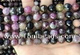 CTO678 15.5 inches 10mm faceted round natural tourmaline beads