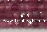 CTO685 15.5 inches 3*3.5mm faceted rondelle red tourmaline beads