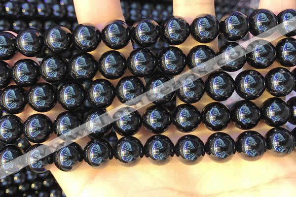CTO713 15.5 inches 10mm round black tourmaline gemstone beads