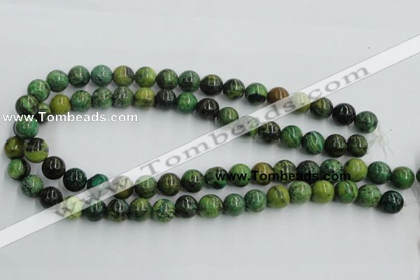 CTP05 15.5 inches 12mm round yellow green pine gemstone beads wholesale