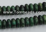 CTP07 15.5 inches 6*12mm rondelle yellow green pine gemstone beads