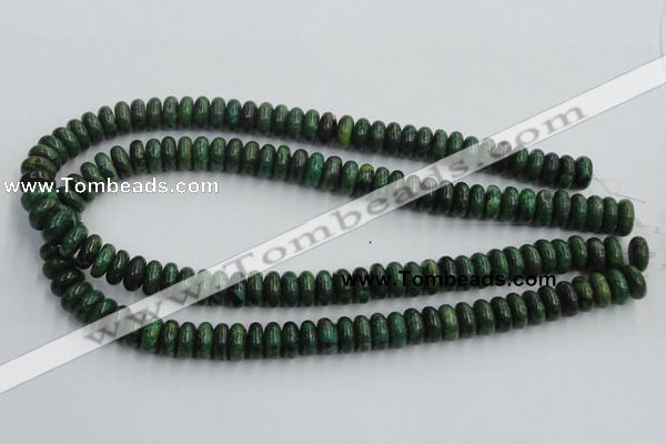 CTP07 15.5 inches 6*12mm rondelle yellow green pine gemstone beads