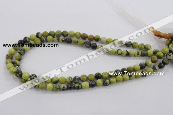 CTP101 15.5 inches 6mm round yellow pine turquoise beads wholesale