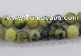 CTP102 15.5 inches 8mm round yellow pine turquoise beads wholesale