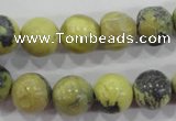 CTP104 15.5 inches 12mm round yellow pine turquoise beads wholesale