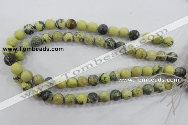 CTP104 15.5 inches 12mm round yellow pine turquoise beads wholesale