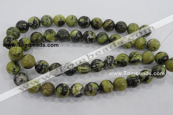 CTP106 15.5 inches 16mm round yellow pine turquoise beads wholesale