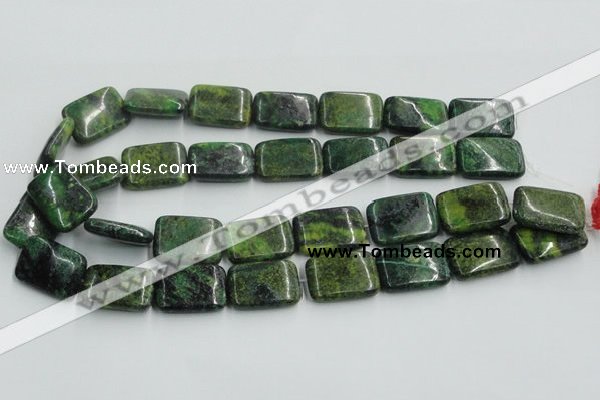 CTP11 15.5 inches 18*25mm rectangle yellow green pine gemstone beads