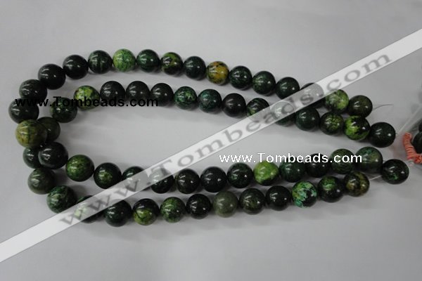 CTP205 15.5 inches 14mm round yellow pine turquoise beads wholesale