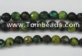 CTP211 15.5 inches 6mm faceted round yellow pine turquoise beads