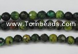 CTP211 15.5 inches 6mm faceted round yellow pine turquoise beads