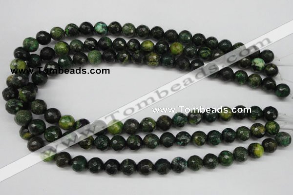 CTP213 15.5 inches 10mm faceted round yellow pine turquoise beads