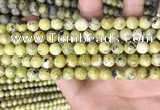 CTP222 15.5 inches 8mm round yellow turquoise beads wholesale