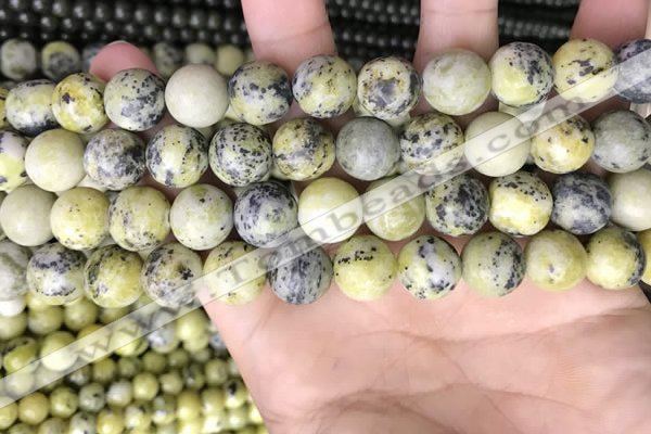 CTP224 15.5 inches 12mm round yellow turquoise beads wholesale