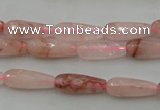 CTR02 15.5 inches 6*16mm faceted teardrop pink quartz beads