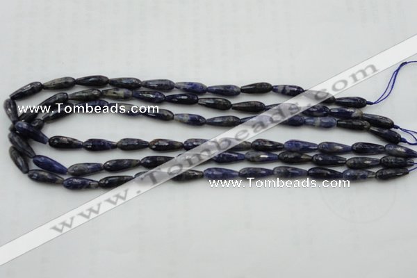 CTR04 15.5 inches 6*16mm faceted teardrop sodalite gemstone beads