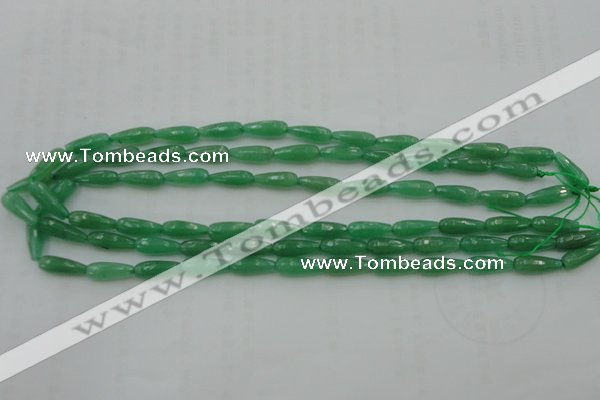 CTR07 15.5 inches 6*16mm faceted teardrop green aventurine beads