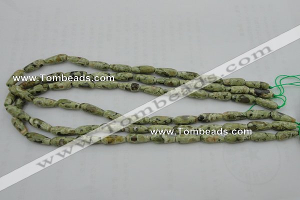 CTR09 15.5 inches 6*16mm faceted teardrop rhyolite gemstone beads