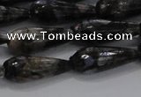 CTR100 15.5 inches 8*20mm faceted teardrop grey opal gemstone beads