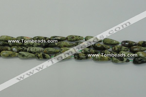 CTR101 15.5 inches 8*20mm faceted teardrop rhyolite gemstone beads