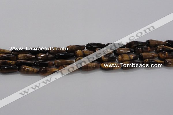 CTR104 15.5 inches 8*20mm faceted teardrop yellow tiger eye beads