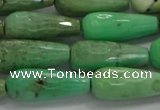 CTR113 15.5 inches 8*20mm faceted teardrop grass agate beads