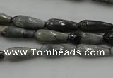 CTR12 15.5 inches 6*16mm faceted teardrop eagle eye jasper beads