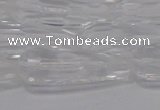 CTR130 15.5 inches 10*30mm faceted teardrop white crystal beads