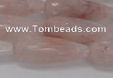 CTR132 15.5 inches 10*30mm faceted teardrop pink quartz beads