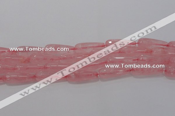 CTR133 15.5 inches 10*30mm faceted teardrop rose quartz beads