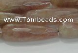 CTR134 15.5 inches 10*30mm faceted teardrop strawberry quartz beads